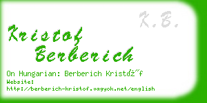 kristof berberich business card